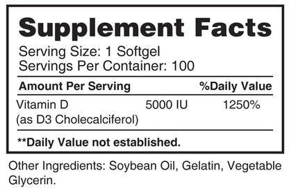 Vitamin D 5000 IU Immune & Bone Health